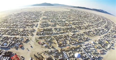 Watch Drone Captures Footage Of Burning Man From The Sky