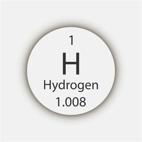 Hydrogen Symbol Chemical Element Of The Periodic Table Vector