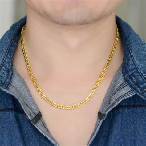 24k Pure Gold Necklace Real Au 999 Solid Gold Chain Good Ts Mans