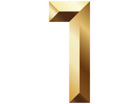 1 Golden Numbers Png Transparent Image