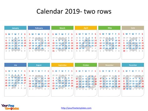 Printable Calendar 2019 Template Free Powerpoint Template