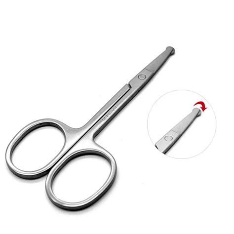 12pcs Safe Round Tip Nose Hair Trimmer Eyebrow Scissors Stainless Steel