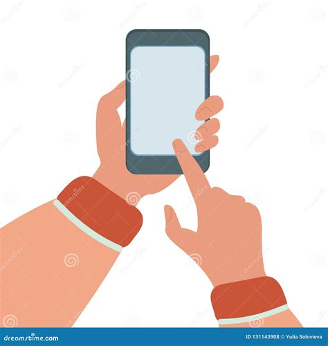 Mobile Phone Flat Vector Illustration Set Stock Illustration