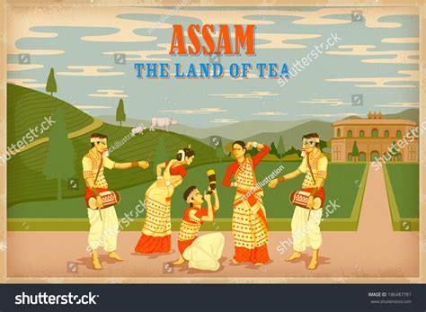 Illustration Depicting Culture Assam India Stock Vector Royalty Free 186487781 Shutterstock