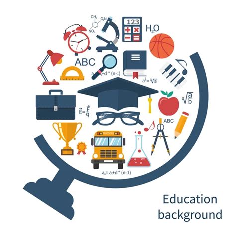 Flat Design Concept Icons For Education E Learning Concept Vec Stock
