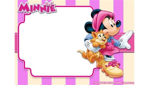 Free Minnie Mouse Blank Invitation Template Cat Party Bagvania — Free