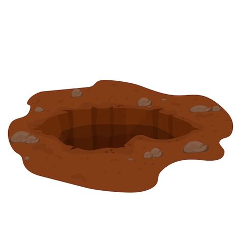 Premium Vector Hole In Ground Pit In Cartoon Style