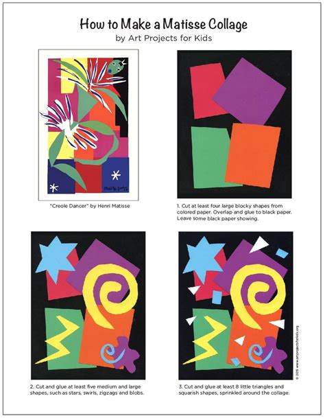 Colorful Matisse Collage Art Projects For Kids Collage Art Projects
