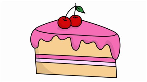 Cake Slice Sketch Illustration Hand Drawn Stock Motion Graphics Sbv