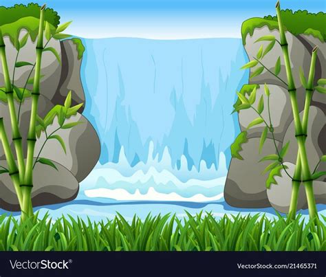 Illustration Of Waterfall Landscape Background Download A Free Preview