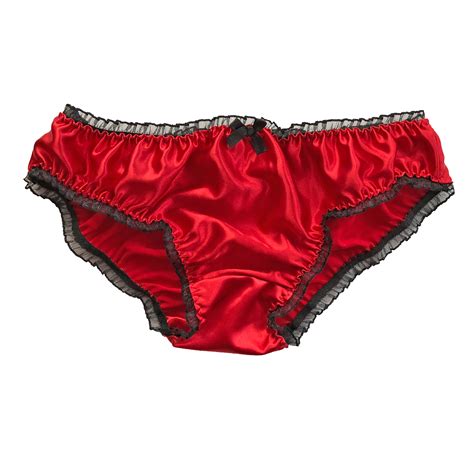 satin frilly sissy ruffled panties bikini knicker underwear briefs sizes 6 20 ebay
