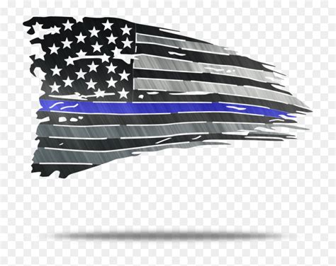 Distressed Thin Blue Line Flag Hd Png Download Vhv