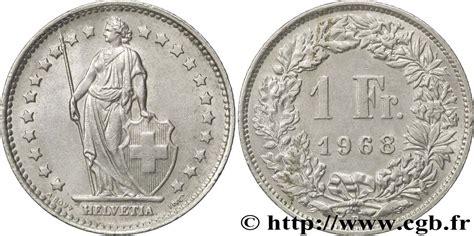 SUIZA 1 Franc Helvetia 1968 Berne  B fwo_183336 Monedas del Mundo