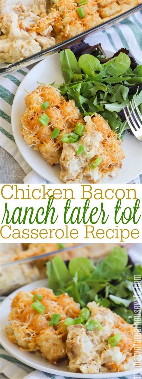 Place another layer of tater tots, cooked onions, celery and garlic, and the mixed vegetables on top, season again with salt and pepper and cover with the remaining cheese and bacon crumbles. Chicken Bacon Ranch Tater Tot Casserole | Tater tot ...