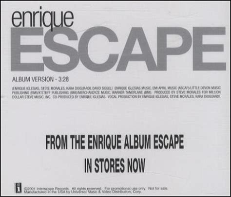Enrique Iglesias Escape Us Promo Cd Single Cd5 5 213052