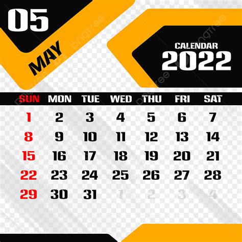 Gambar Kalender Mei 2022 Vektor Png Mungkin Png Kalender Vektor