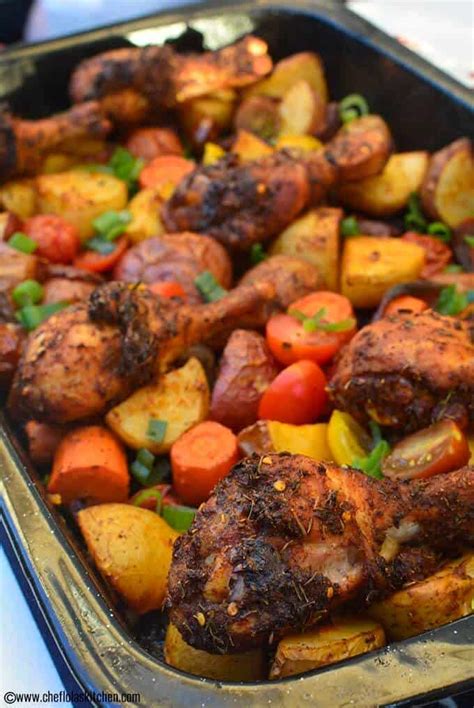 Potatoes may also be baked at lower temperatures for longer times. chicken and potato bake - Chef Lola's Kitchen