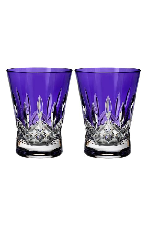 Waterford Lismore Pops Set Of 2 Purple Lead Crystal Double Old Fashioned Glasses Nordstrom