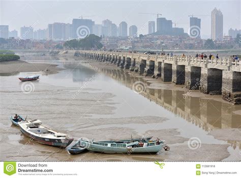 Fujian China Luoyang Bridge A Famous Historic Site Editorial Stock