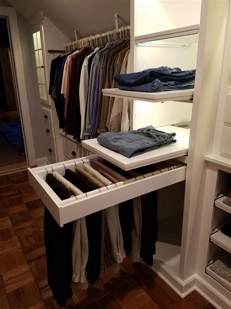 Custom Walk In Closet Slanted Ceilingsfull Extension Pull Out Pants