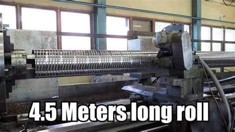 Machining Huge Multi Start Thread Roll With Giant Cnc Lathe Youtube