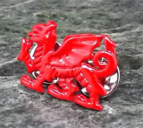 Red Welsh Dragon Lapel Pin English Pewter Pin Badge Red Dragon Ts