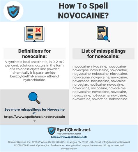 How To Spell Novocaine (And How To Misspell It Too) | Spellcheck.net