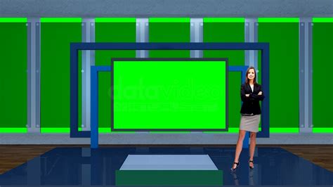 News 044 Tv Studio Set Virtual Green Screen Background Psd Datavideo