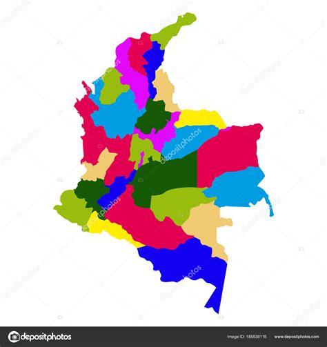 Mapa Politico De Colombia Animado Ilustracion De Mapa Vectorial