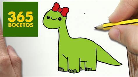 Como Dibujar Un Dinosaurio Kawaii Paso A Paso How To Draw A Kawaii My