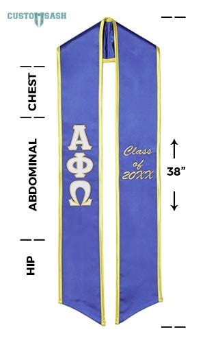 Custom Sash Alpha Phi Omega Graduation Sash Stole Greek Graduation