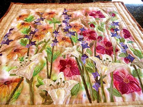 Art Quilt Made With Hand Painted Fabric Wall Hanging Textile Art