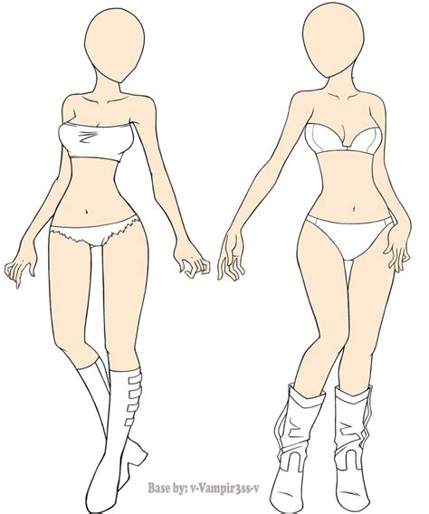 Girl Bases By V Vampir3ss V On Deviantart Anime Base Anime Girls Drawing Base Figure Drawing