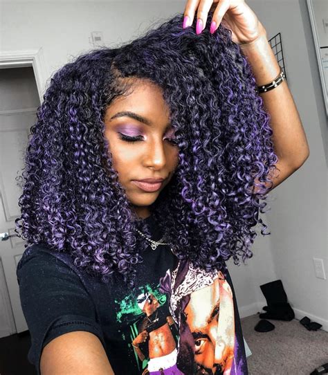 Pin By Diana Sofia Gomez Molina On Hair Natural Hair Styles Curly Hair Inspiration Purple Hair