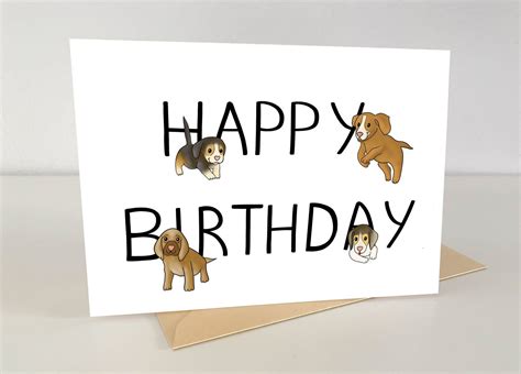 Dog Lover Birthday Card Cute Funny Puppies Kids Birthday