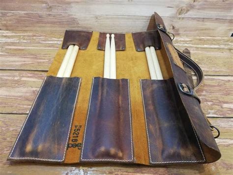 Personalized Leather Drumstick Bag Drumstick Holderleather Etsy In