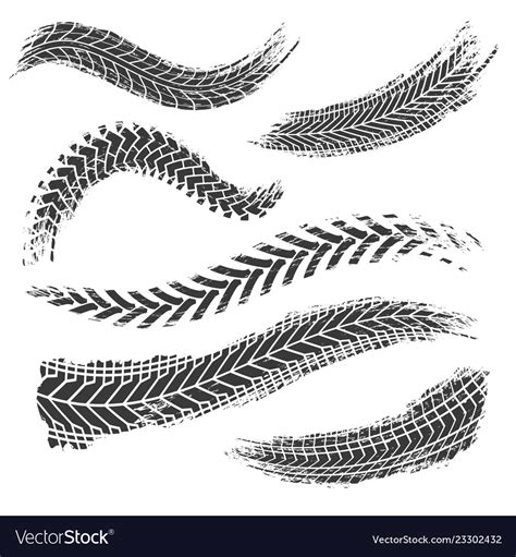 Tire Tread Tracks Car Motorcycle And Bicycle Vector Image