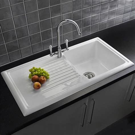 Reginox White Ceramic 10 Bowl Kitchen Sink With Mixer Tap At Victorian Plumbing Uk