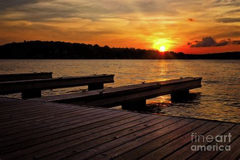 Sunset By The Dock On The Lake Photograph By Mark Miller Fine Art America