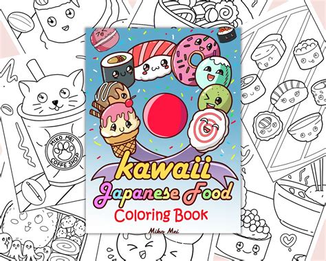 Kawaii Japanese Food Coloring Book 30 Page Pdf Etsy