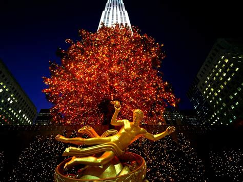 coole rockefeller center kerstboom new york achtergrond 🔥 download achtergronden