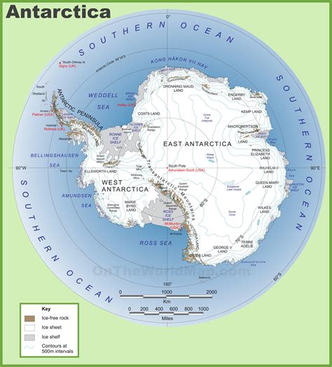 Vector Map Antarctica Continent Relief Maps Of Contin