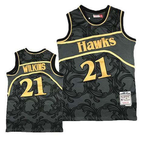 Atlanta Hawks Hawks 21 Nba Basketball Swingman Retro Jersey Black Gold