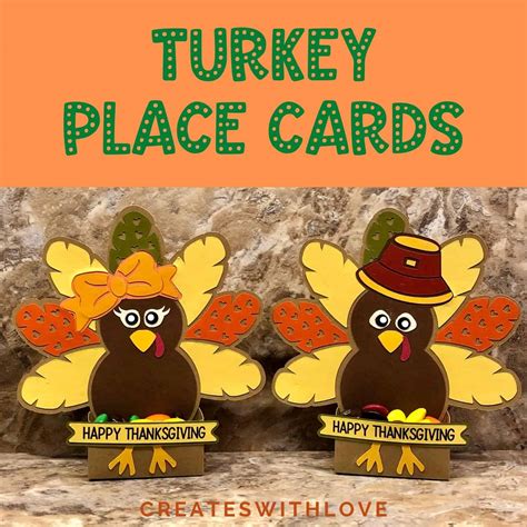 Thanksgiving Place Cards Using Turkey Svg Creates With Love