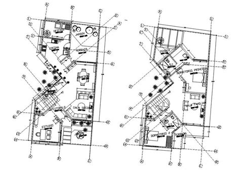 2 Story Residence Drawing Cad File Cadbull