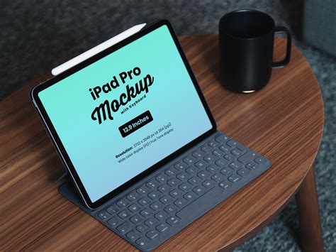 Up to hsdpa (3.5g), cellular model only. Free iPad Pro 2018 Mockup PSD with Keyboard | 12.9 Inches