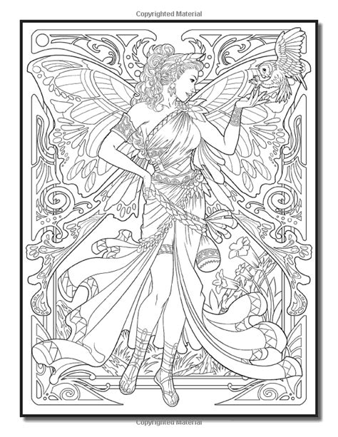 Art Nouveau An Adult Coloring Book With Fantasy Women Mythical