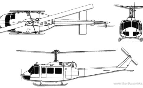 Bell 212 Uh 1 Huey Helicopter Drawings Dimensions Figures