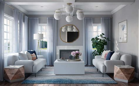 Contemporary Glam Minimal Preppy Living Room Design By Havenly