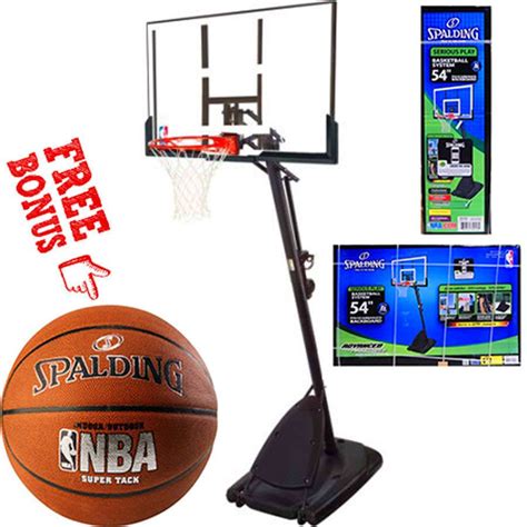 Spalding Nba 54 Portable Basketball System Adjustable Hoop Backboard